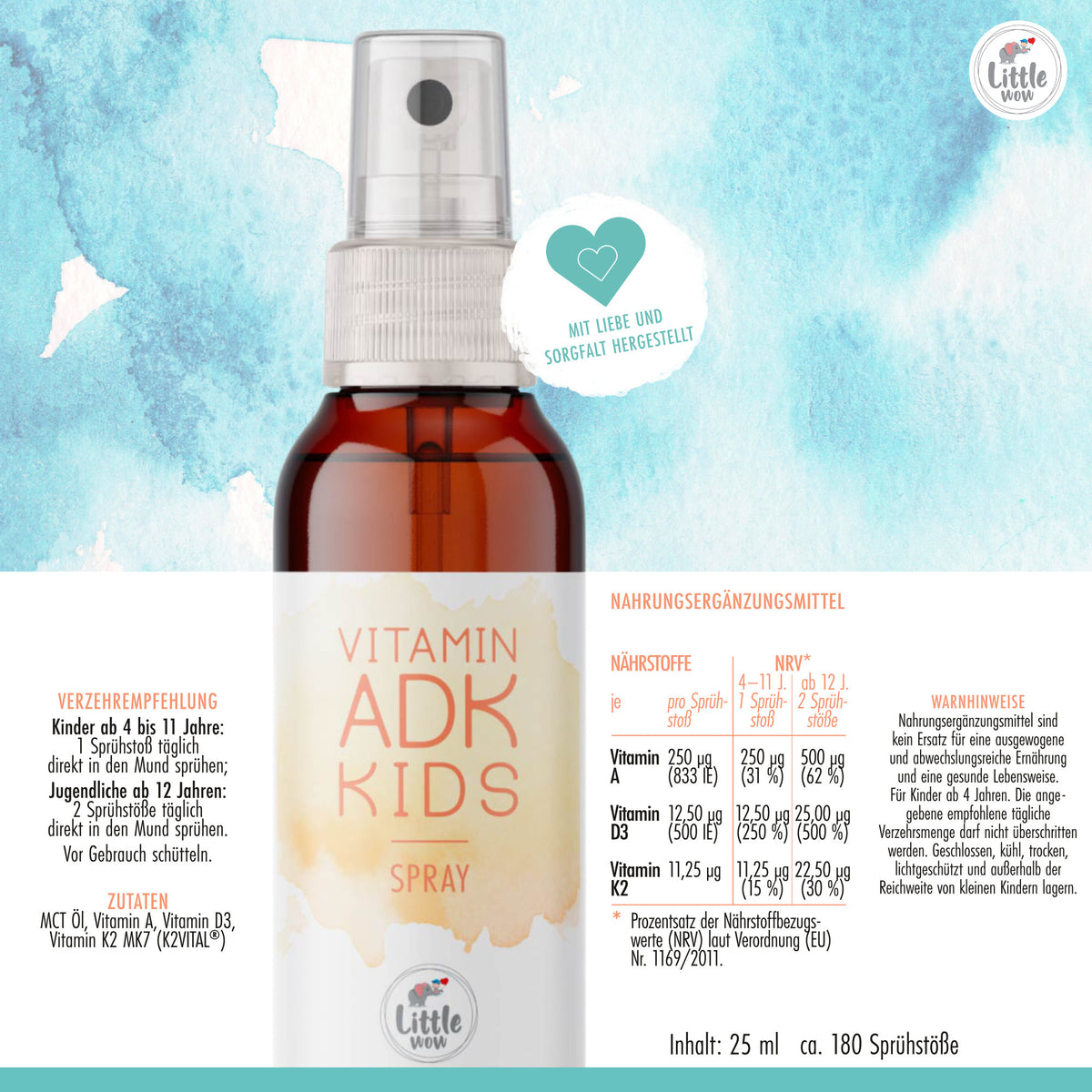 Vitamin D3 K2 + A Spray für Kinder